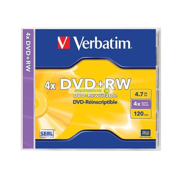 DVD+RW lemez, újraírható, 4,7GB, 4x, normál tok, VERBATIM