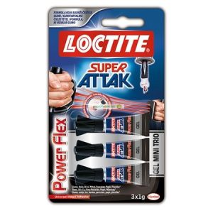 Pillanatragasztó gél, 3 x 1 g, HENKEL "Loctite Super Bond POWER Gél Mini Trio"