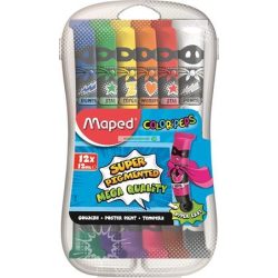 Tempera készlet, 12 darabos, műanyag dobozban, MAPED