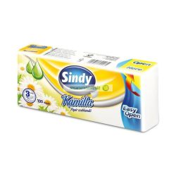   Papír zsebkendő, 3 rétegű, 100 db, "Sindy", kamilla