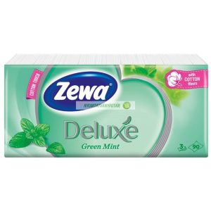 Papír zsebkendő, 3 rétegű, 90 db, ZEWA "Deluxe", menthol