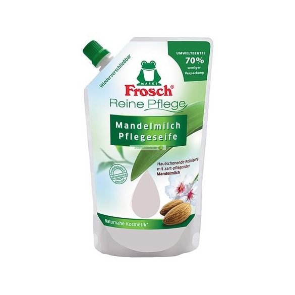 Folyékony szappan utántöltő, 0,5 l, FROSCH, mandulatej