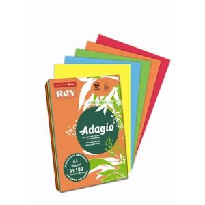 Másolópapír, színes, A/4, 80 g, 5x100 lap, REY "Adagio", intenzív mix