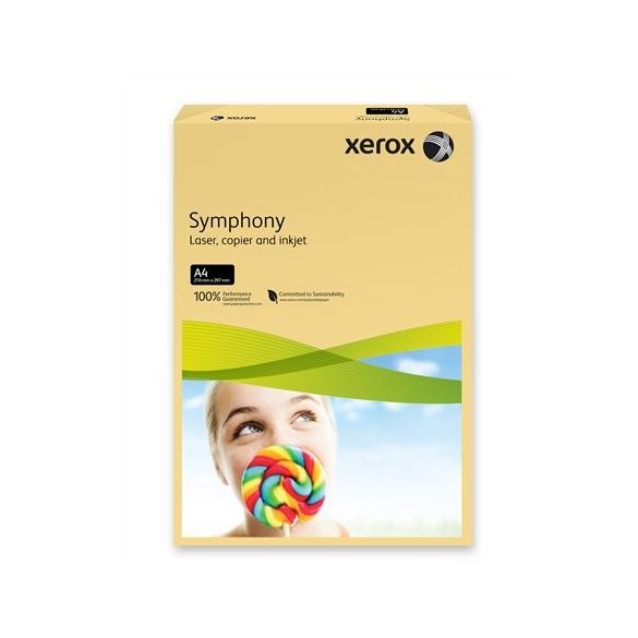 Másolópapír, színes, A/4, 160 g, XEROX "Symphony", vajszín közép