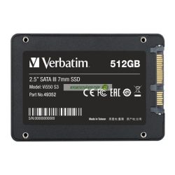   SSD (belső memória), 512GB, SATA 3, 535/560MB/s, VERBATIM "Vi550"