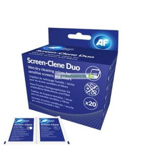 Tisztítókendő, képernyőhöz, 20 db nedves-száraz kendőpár, AF "Screen-Clene Duo"