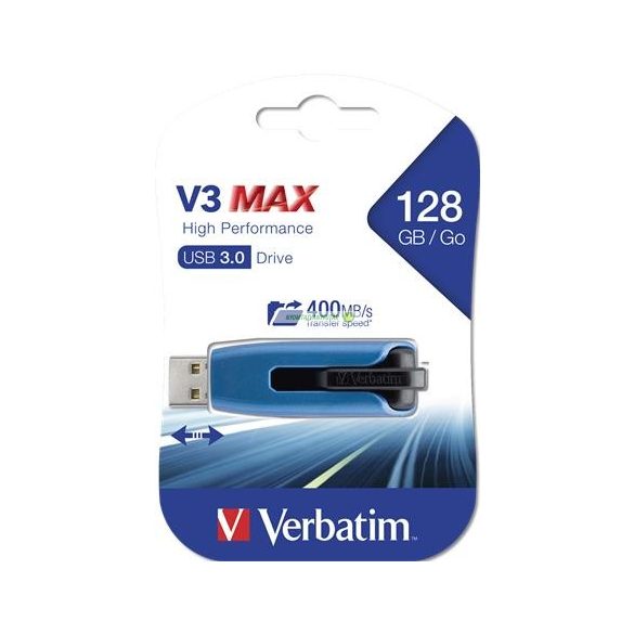 Pendrive, 128GB, USB 3.0, 175/80 MB/sec, VERBATIM "V3 MAX"