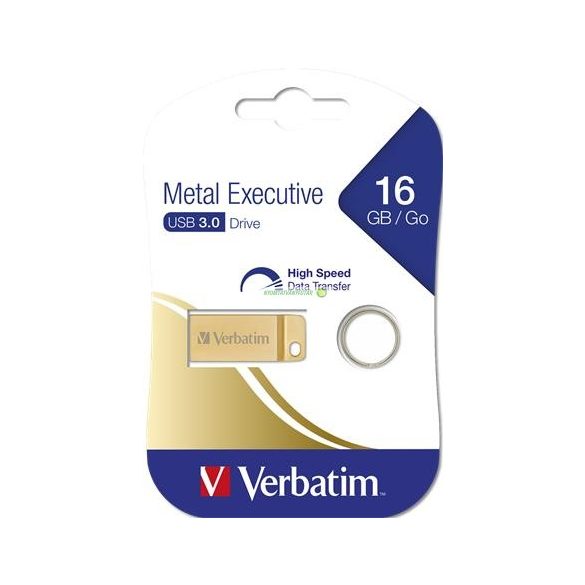 Pendrive, 16GB, USB 3.0, VERBATIM "Exclusive Metal" arany