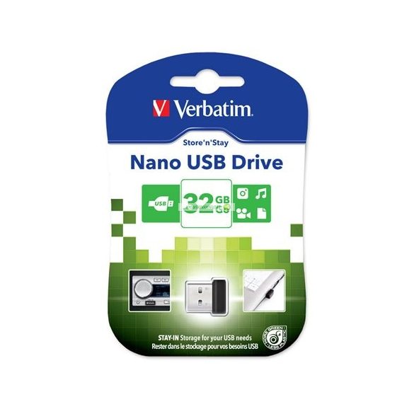 Pendrive, 32GB, USB 2.0, 10/3MB/sec, VERBATIM "Nano"