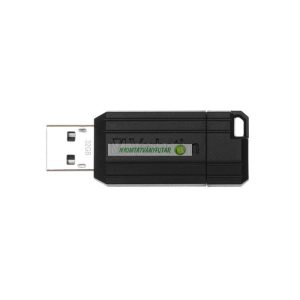 Pendrive, 32GB, USB 2.0, 10/4MB/sec, VERBATIM "PinStripe", fekete