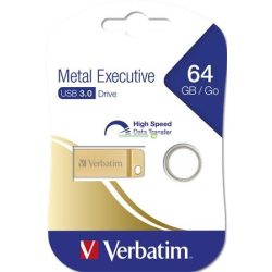   Pendrive, 64GB, USB 3.0, VERBATIM "Exclusive Metal" arany