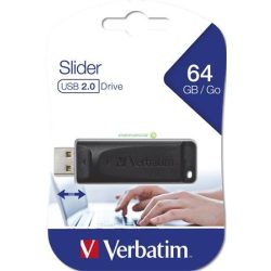 Pendrive, 64GB, USB 2.0, VERBATIM "Slider"