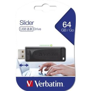 Pendrive, 64GB, USB 2.0, VERBATIM "Slider"