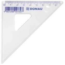 Háromszög vonalzó, műanyag, 45°, 8,5 cm, DONAU