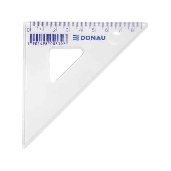 Háromszög vonalzó, műanyag, 45°, 8,5 cm, DONAU
