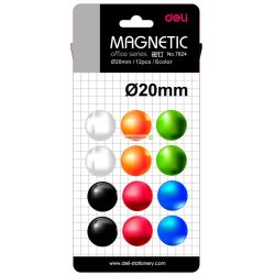   Mágneskorong, 20 mm, 12 db, DELI "Universal", vegyes szín