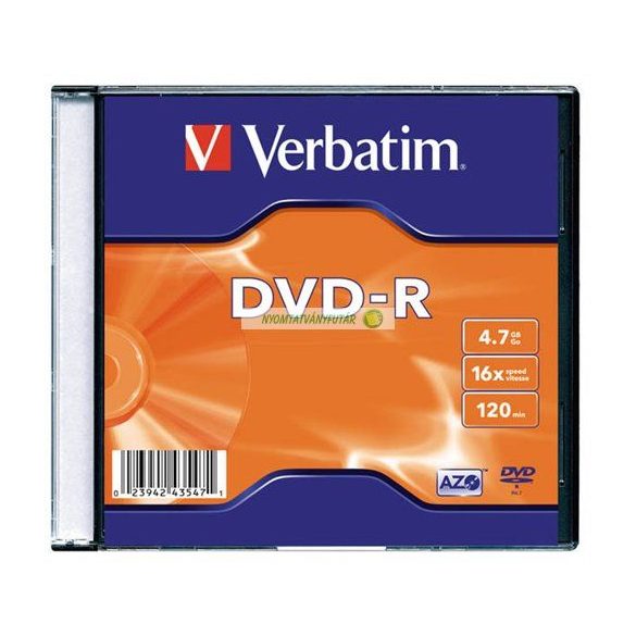 DVD-R lemez, AZO, 4,7GB, 16x, vékony tok, VERBATIM