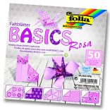 Origami papír "basics" pink 50 ív, Folia 