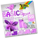 Origami papír "basics" pink 50 ív, Folia 