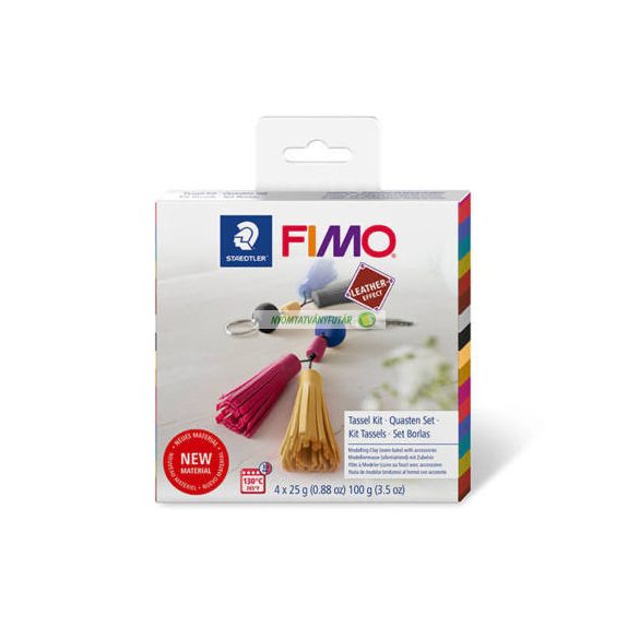 FIMO Leather Effect DIY süthető gyurma készlet, 4x25 g - Kulcstartó