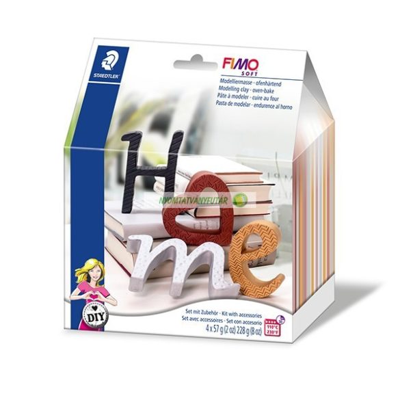 FIMO Soft DIY gyurmakészlet, 4x57 g - letters (betűk)
