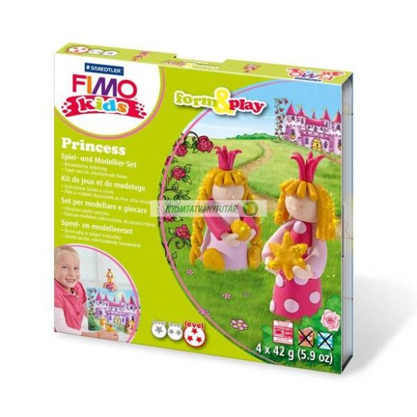 Fimo Kids gyurmakészlet, Form & Play 4x42g, Hercegnők