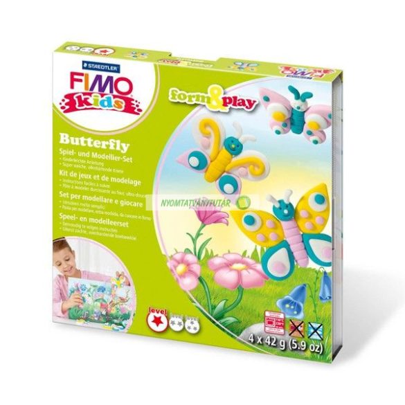 Fimo Kids gyurmakészlet, Form & Play 4x42g, Pillangók