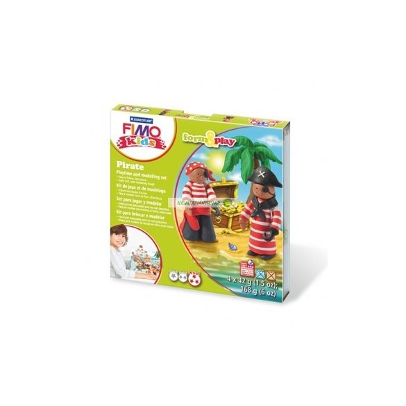 Fimo Kids gyurmakészlet, Form & Play 4x42g, kalózok