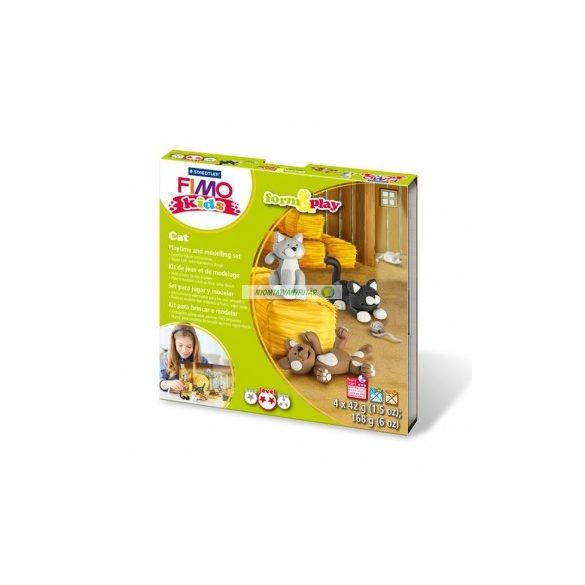 Fimo Kids gyurmakészlet, Form & Play 4x42g, Macskák