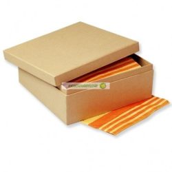 Papírmasé doboz, szalvétás - 19x19x8 cm