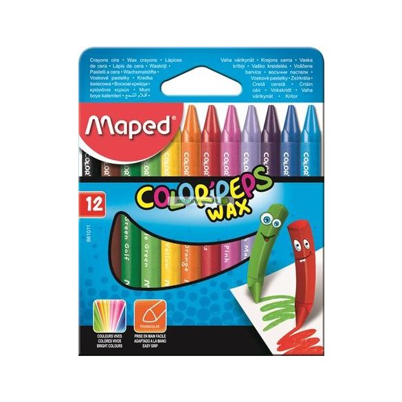 Zsírkréta, MAPED "Color'Peps" Wax, 12 szín