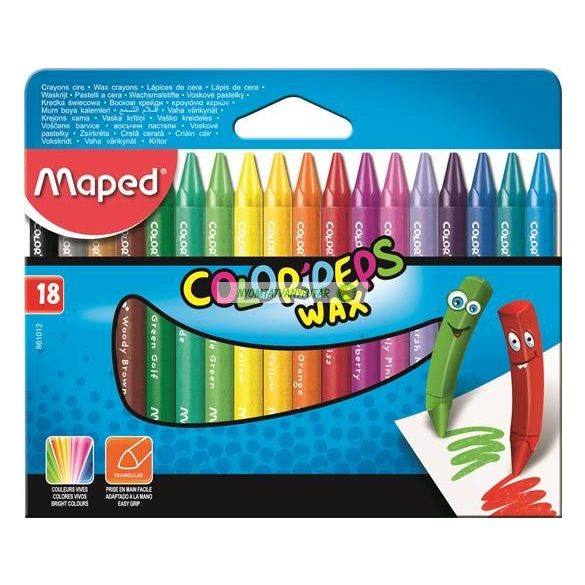 Zsírkréta, MAPED "Color'Peps", Wax, 18 szín