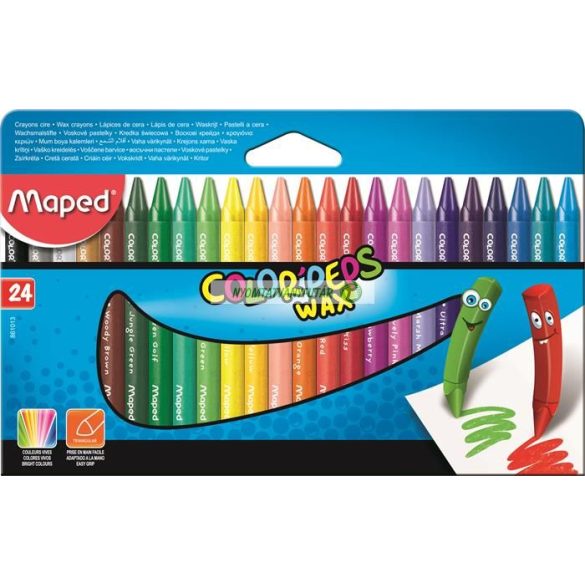 Zsírkréta, MAPED "Color'Peps", Wax, 24 szín