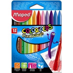 Zsírkréta, MAPED "Color'Peps" PlastiClean, 12 különböző szín