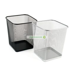 Papírkosár, fémhálós, szögletes, VICTORIA, fekete