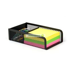   Kockatömbtartó és gemkapocstartó, fémhálós, VICTORIA, fekete