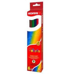   Színes ceruza készlet, hatszögletű, KORES "Hexagonal", 6 különböző szín