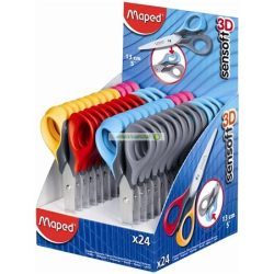  Olló, iskolai, 13 cm, rugalmas nyél, MAPED "Sensoft"