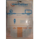 HDMI kábel, 5 m, ethernet, Manhattan