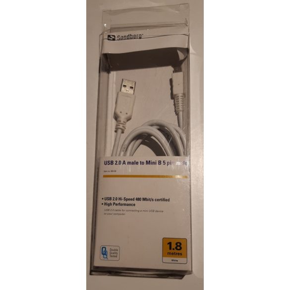 USB kábel, USB - miniUSB, 1,8 m, Sandberg