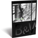 Gumis mappa, karton, A/4, Black&White
