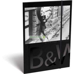 Gumis mappa, karton, A/4, Black&White