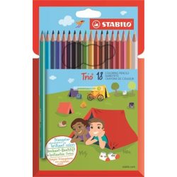   Színes ceruza készlet, háromszögletű, STABILO "Trio", 18 szín