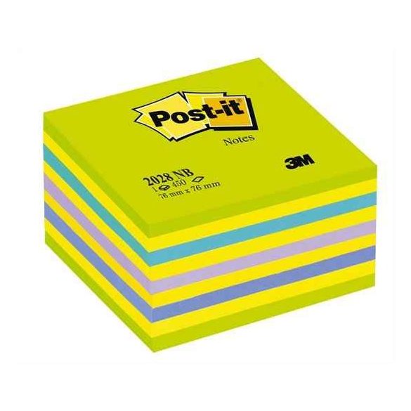 Öntapadó jegyzettömb, 76x76 mm, 450 lap, 3M POSTIT, lollipop
