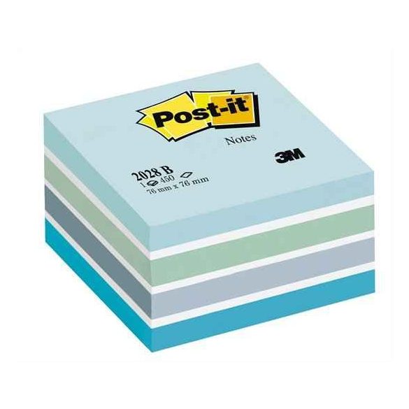 Öntapadó jegyzettömb, 76x76 mm, 450 lap, 3M POSTIT, aquarell
