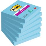 Öntapadó jegyzettömb, 76x76 mm, 6x90 lap, 3M POSTIT "Super Sticky"