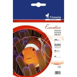   Fotópapír, tintasugaras, A6, 260 g, magasfényű, VICTORIA "Executive"