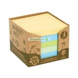 Öntapadó jegyzettömbtorony, 75x75 mm, 6x100 lap, környezetbarát, VICTORIA "Green", vegyes