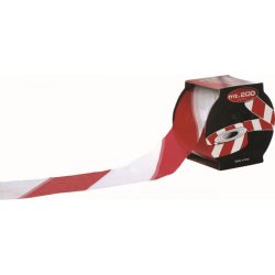 Kordonszalag, 70 mm x 200 m, piros-fehér