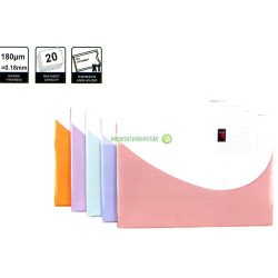   Iratartó tasak, A/4, PP, patentos, Deli "Pasztell", lila